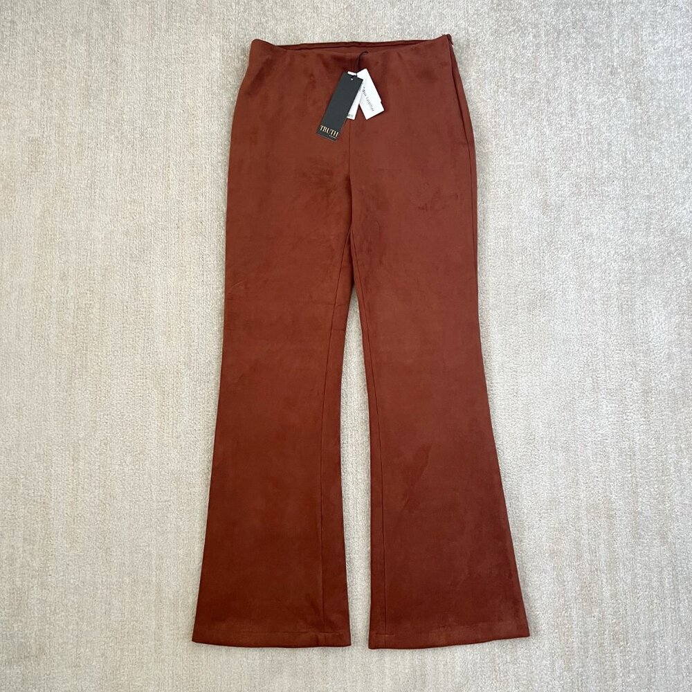 NWT Truth by Republic Vegan Suede Stretch Trousers Pants M